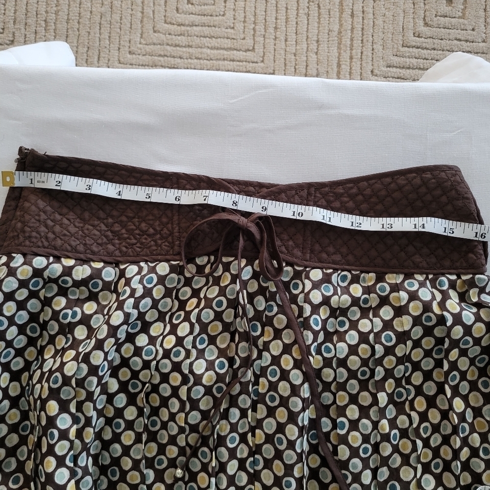 Midi Skirt Quilted Brown Waist ECI New York Size 2 Whimsigoth Boho Chic Retro - Picture 5 of 10